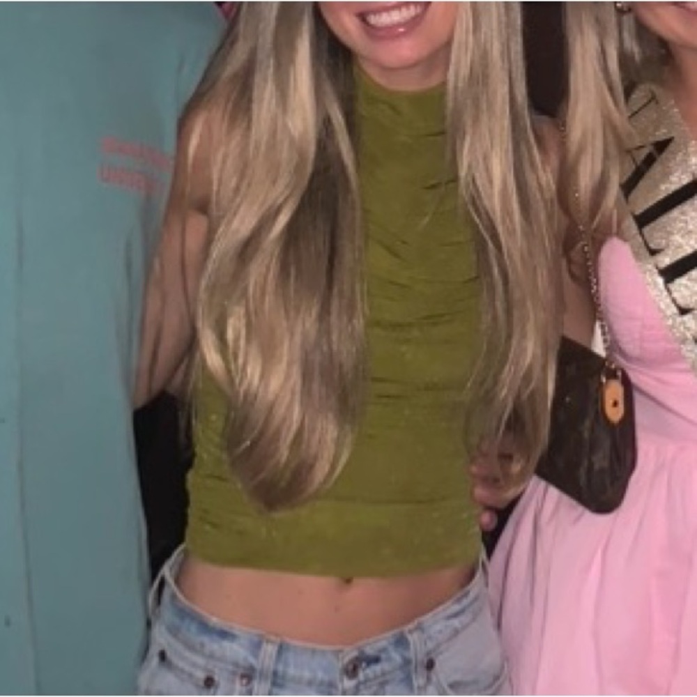 Zara Green High Neck Top
